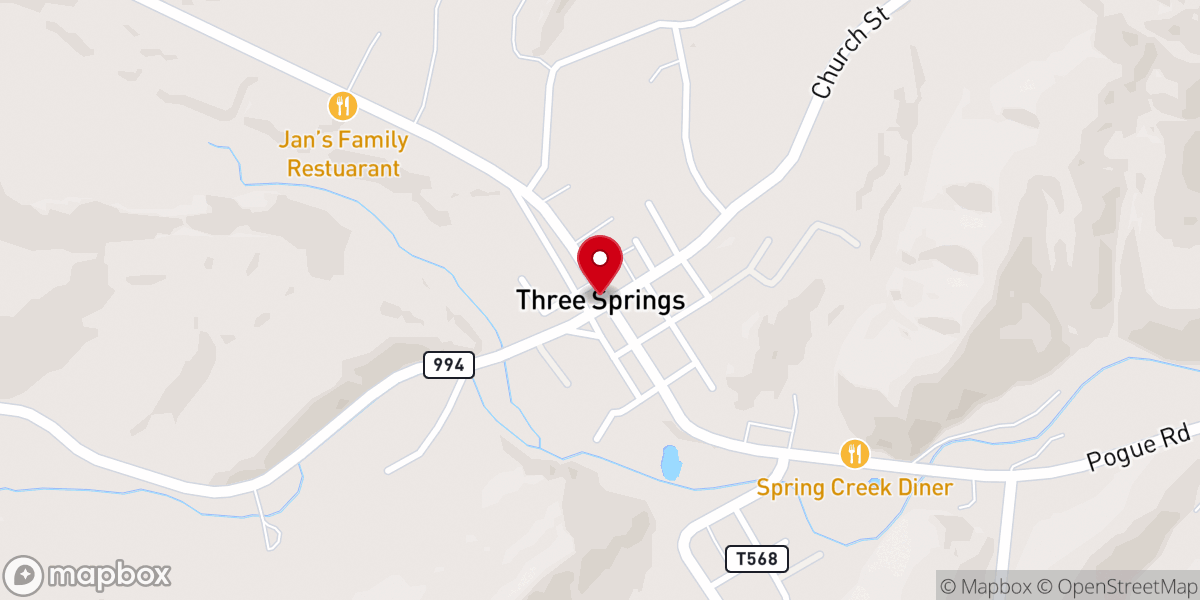 Map showing location of Three Springs