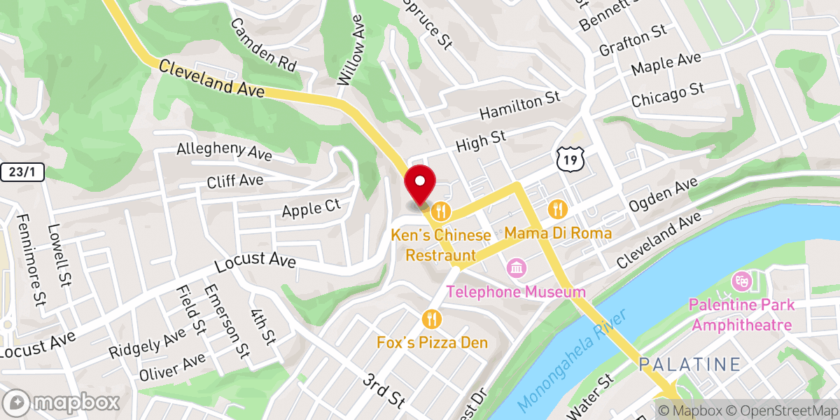 Map showing location of Trinity United Methodist Church