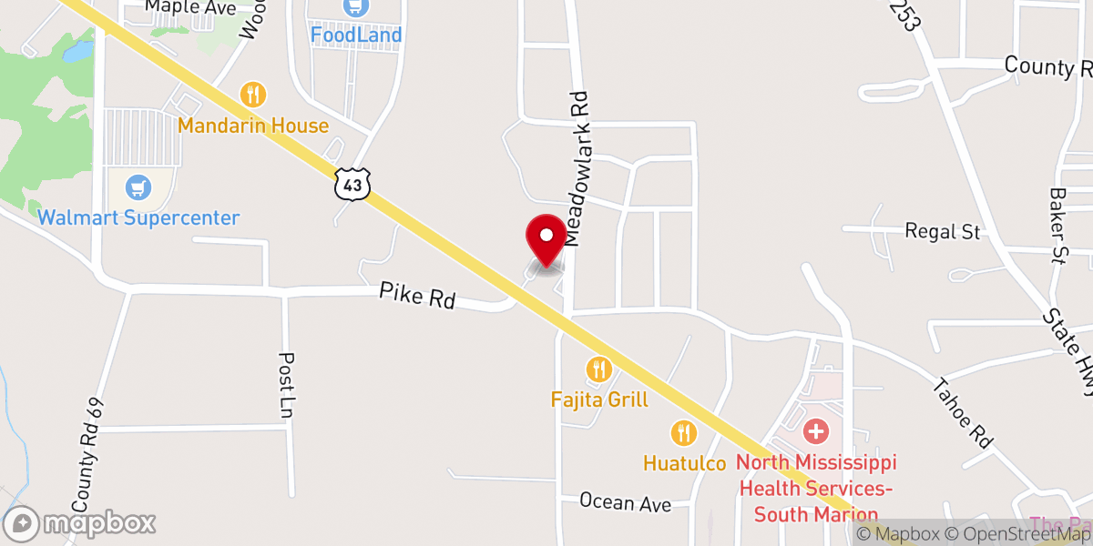 Map showing location of Winfield Freewill Baptist Church