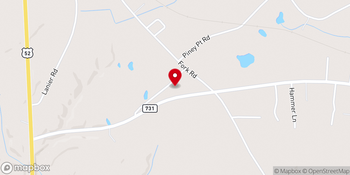 Map showing location of Trinity Baptist Church