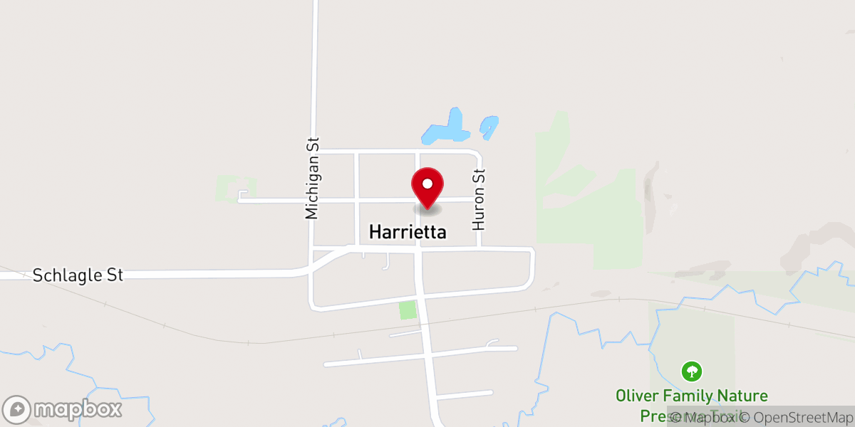 Map showing location of Harrietta United Methodist