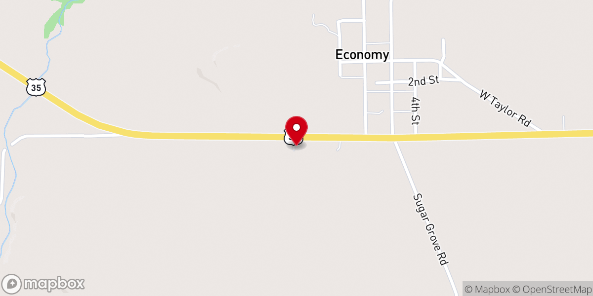 Map showing location of Economy, IN 47339