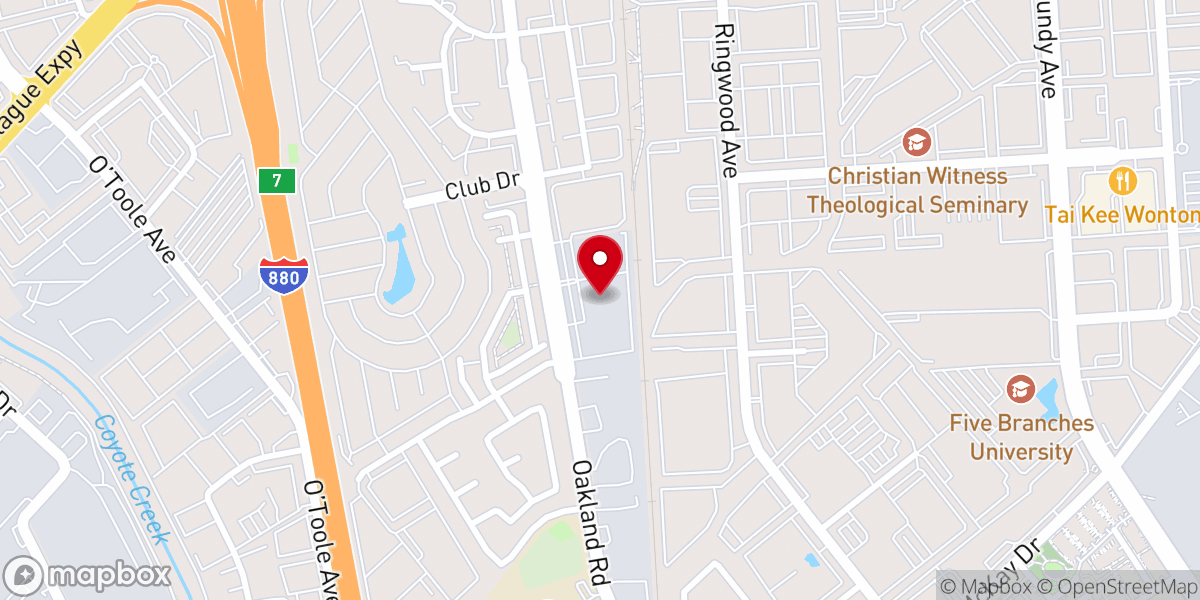 Map showing location of Bible Way Christian Center