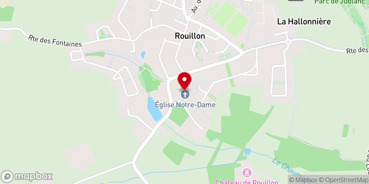 Map showing location of Paroisse de Rouillon