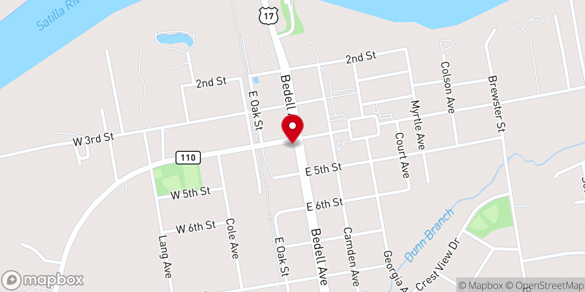 Map showing location of Woodbine Tabernacle of Prayer