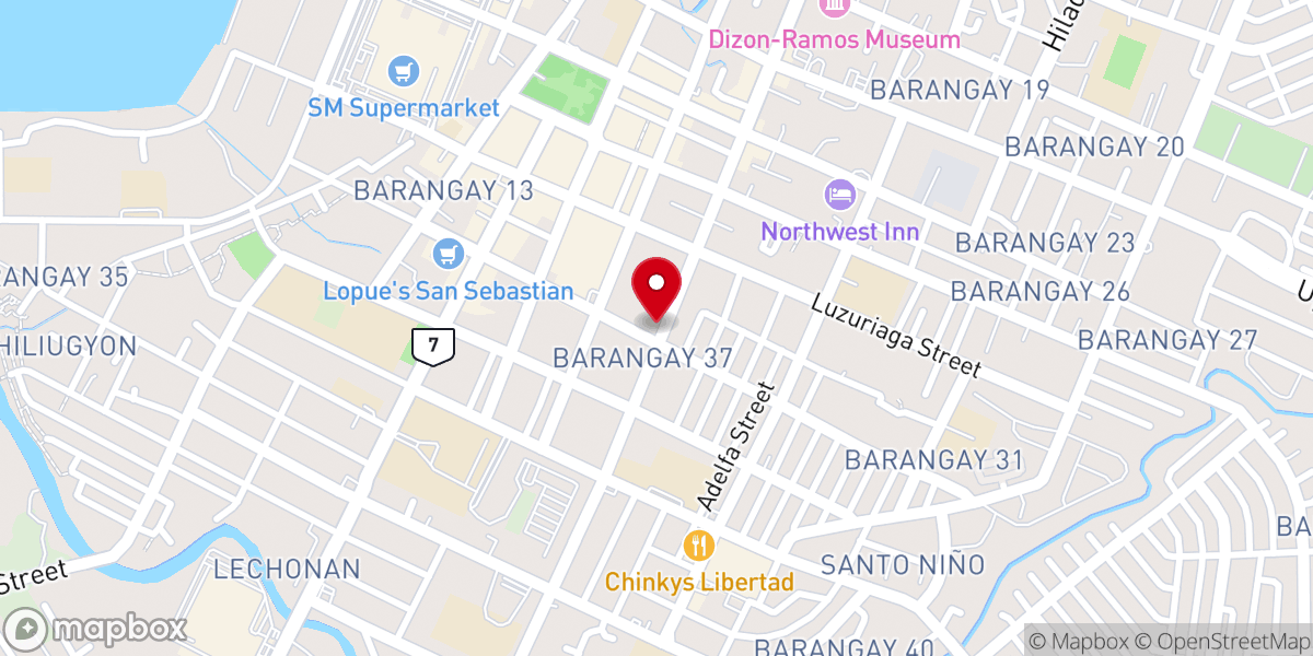 Map showing location of Bacolod Trinity Christian Church