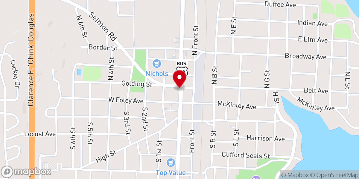 Map showing location of Mt Zion Baptist Church