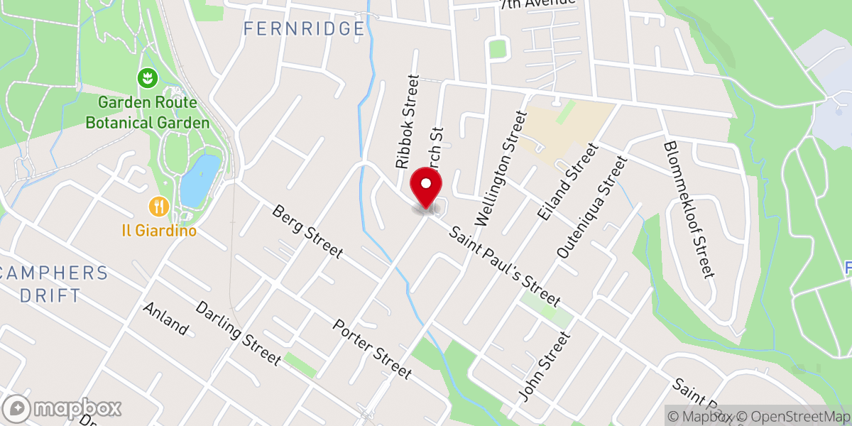 Map showing location of EVANGELIES GEREFORMEERDE KERK GEORGE