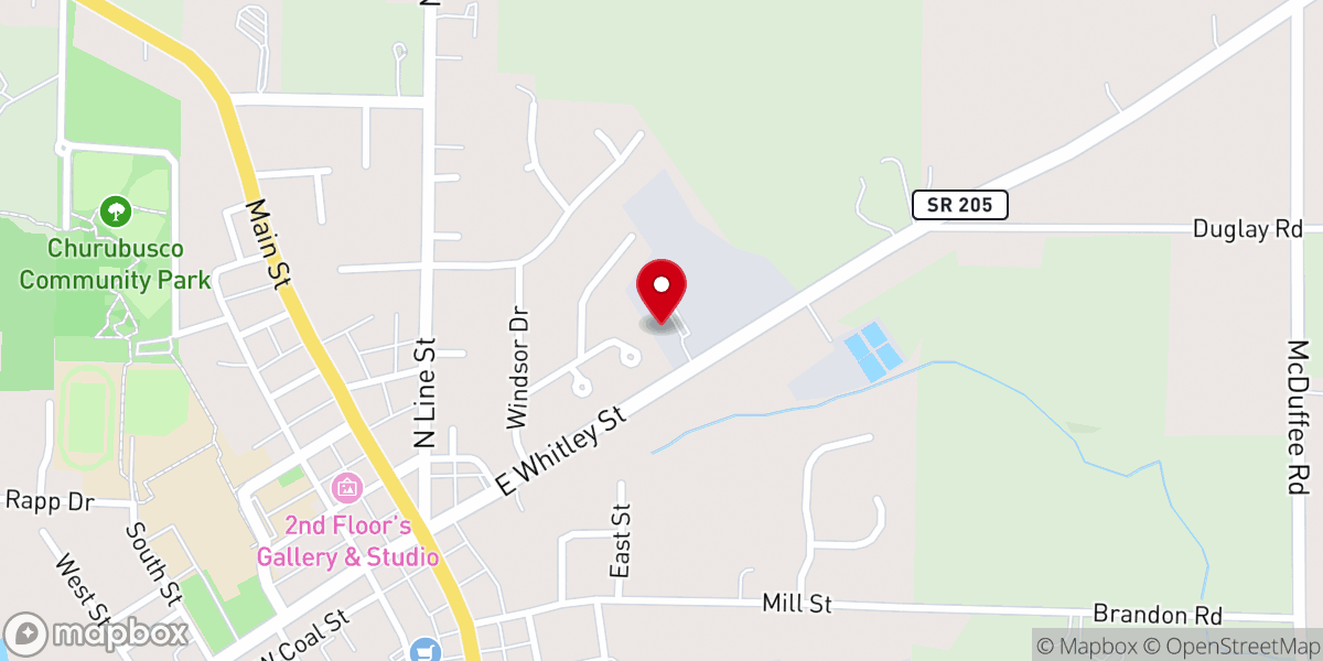 Map showing location of Faith Lutheran Church