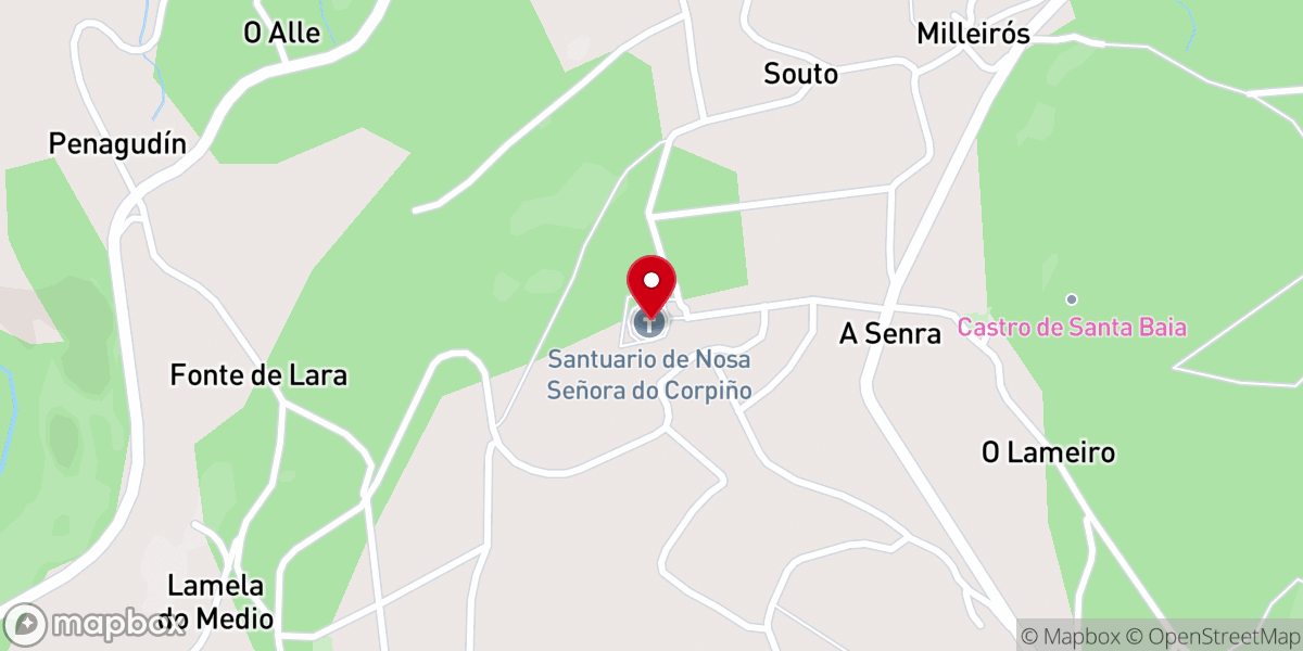 Map showing location of Santuario da Nosa Señora do Corpiño