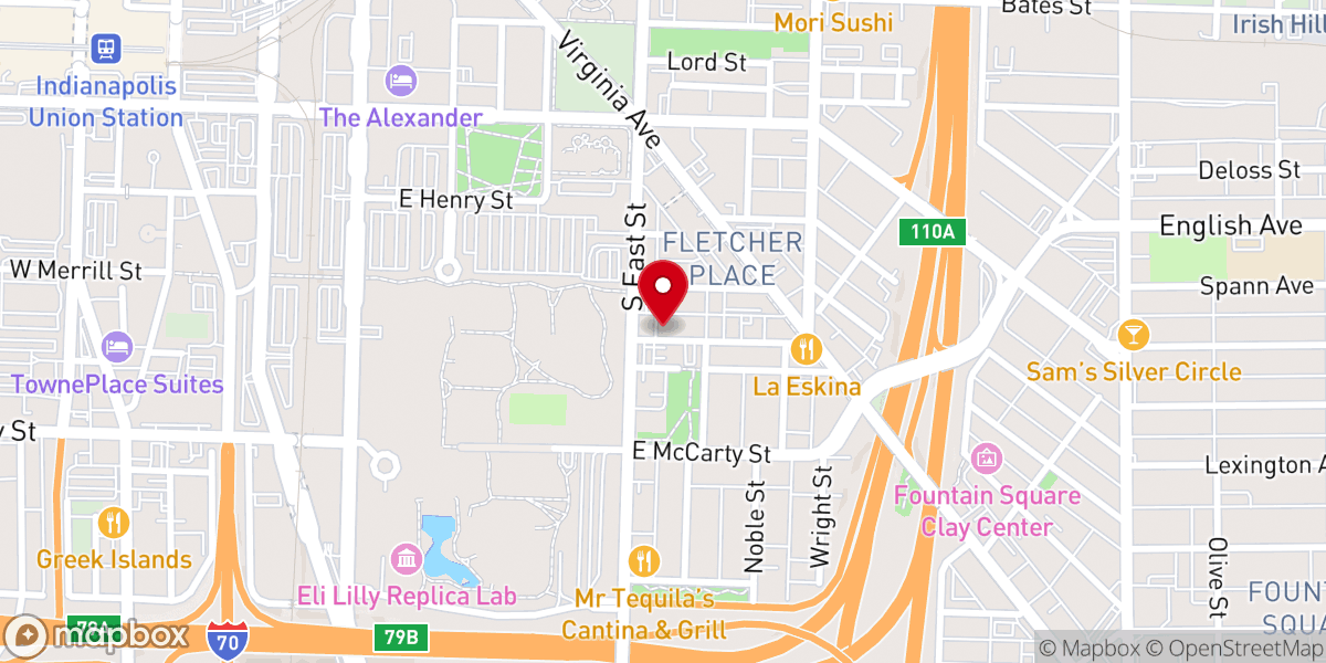 Map showing location of Holy Rosary Church