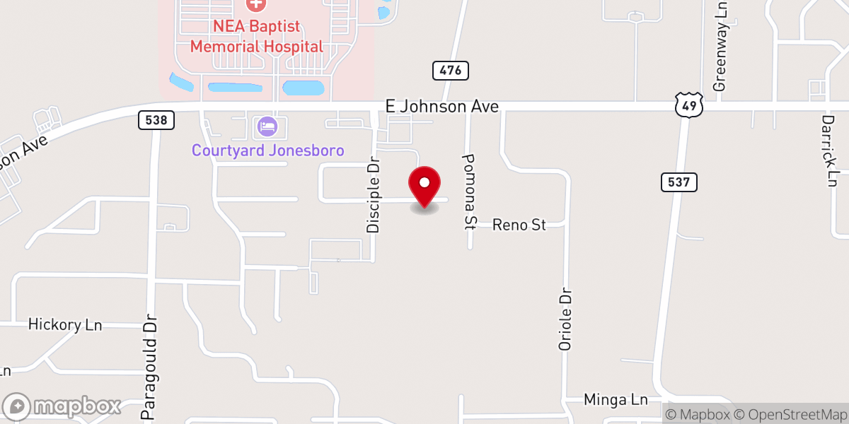Map showing location of Cornerstone United Methodist Church
