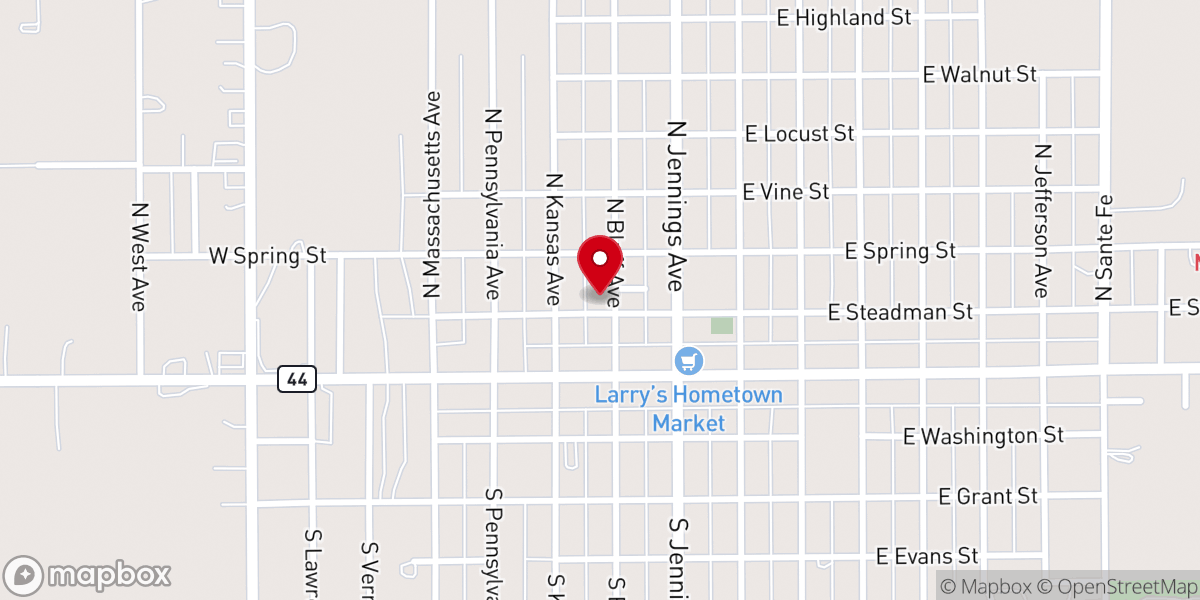 Map showing location of First Congregational Church of Anthony