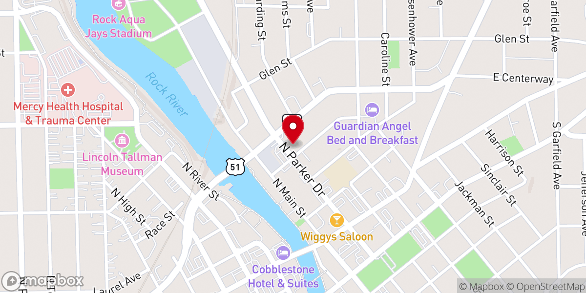 Map showing location of St. John Evangelical Lutheran Church