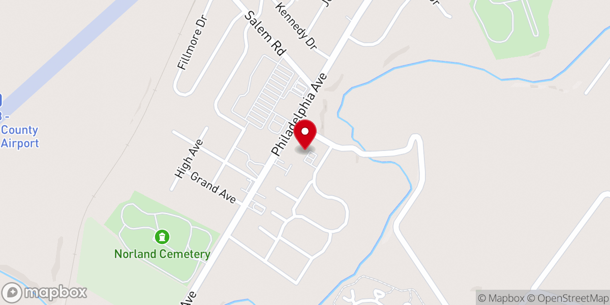 Map showing location of Grace Baptist Church