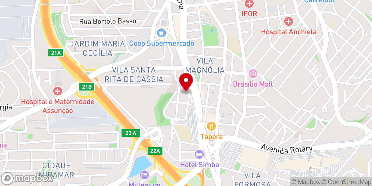 Map showing location of Igreja Batista Reformada Central