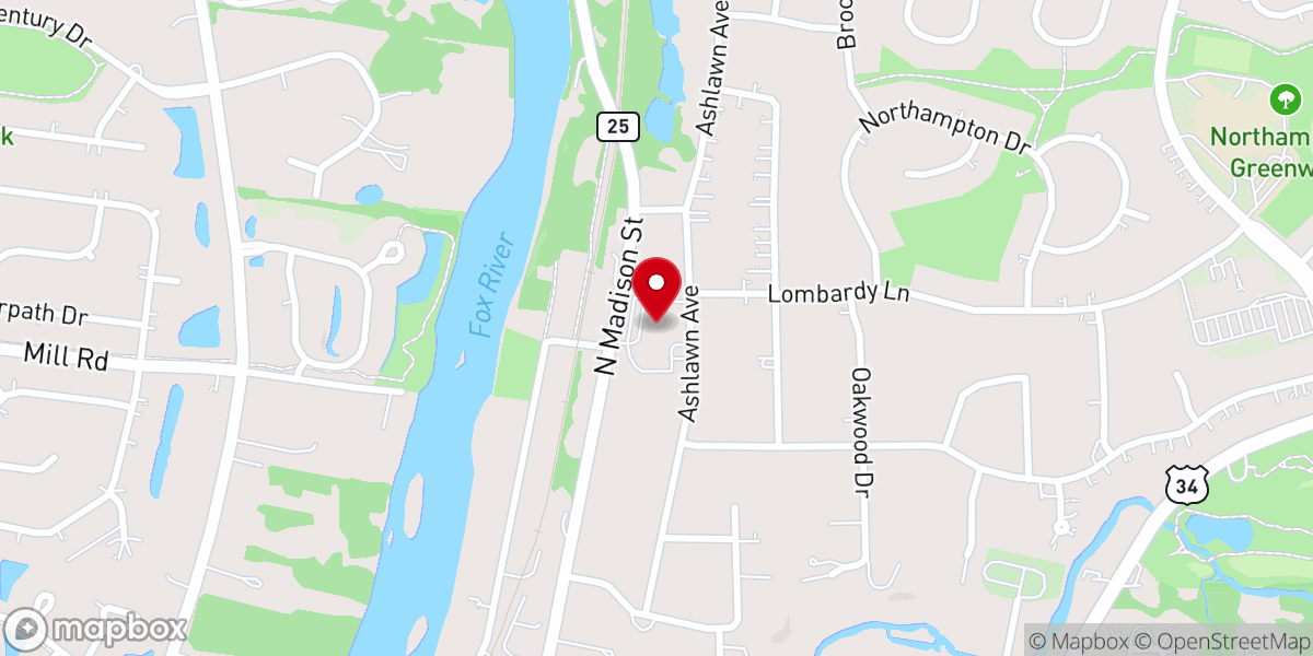 Map showing location of Oswego Presbyterian Church
