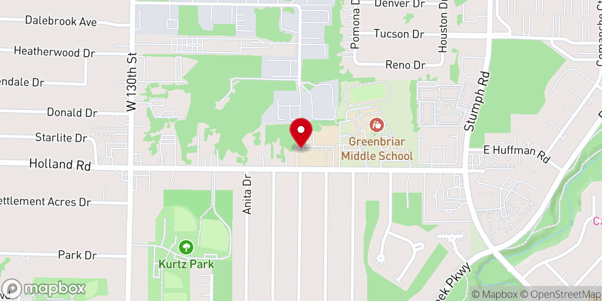 Map showing location of Parma Park Church of God