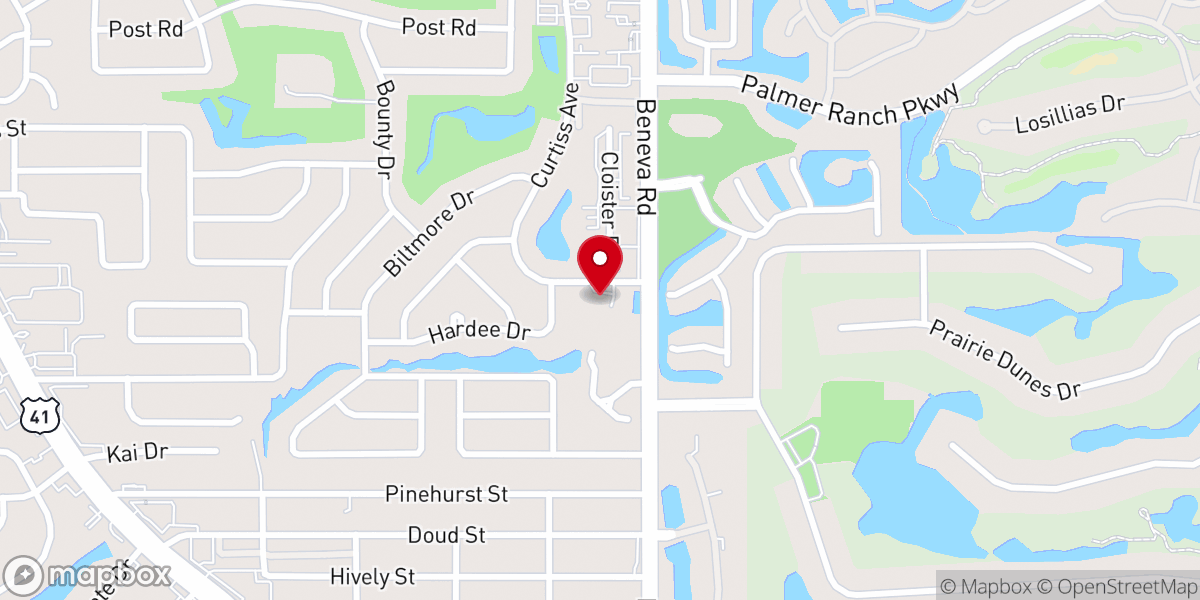 Map showing location of Third Church of Christ, Scientist, Sarasota, Florida