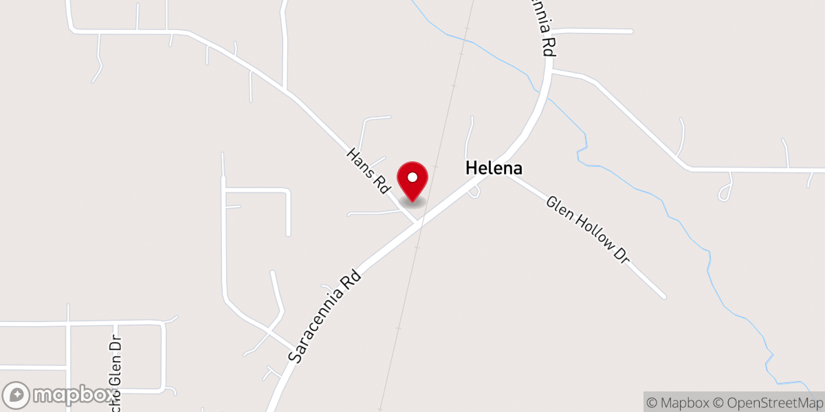 Map showing location of Helena Presbyterian Church