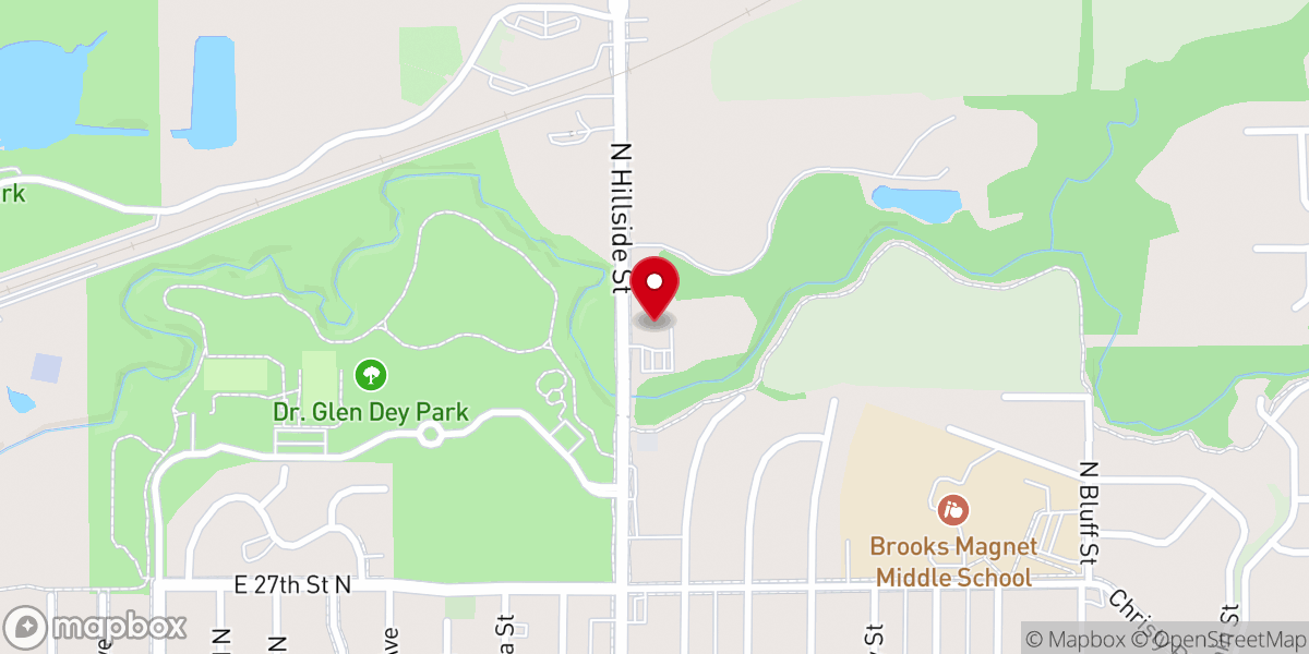 Map showing location of North Heights Christian Church