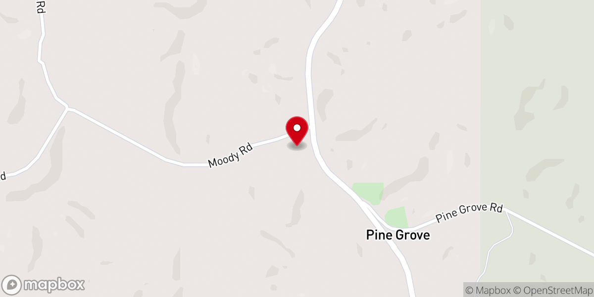 Map showing location of Pine Grove Baptist Church
