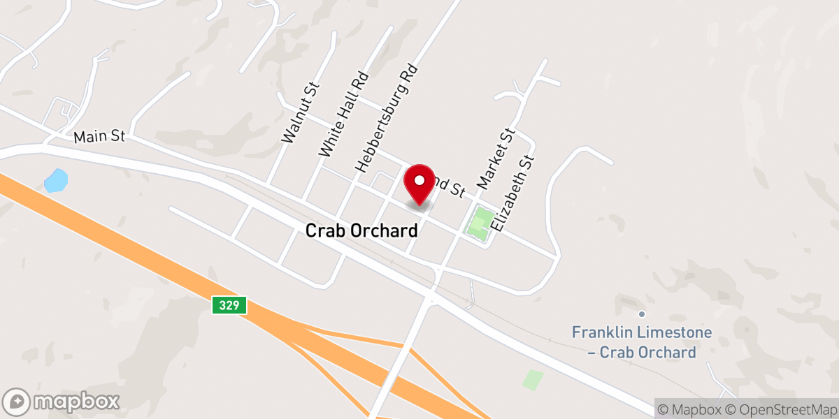Map showing location of Crab Orchard Care Center