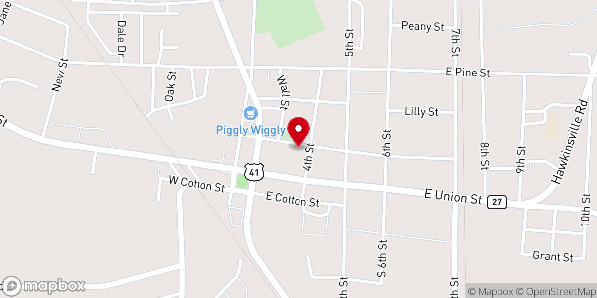 Map showing location of Georgia Farm Bureau
