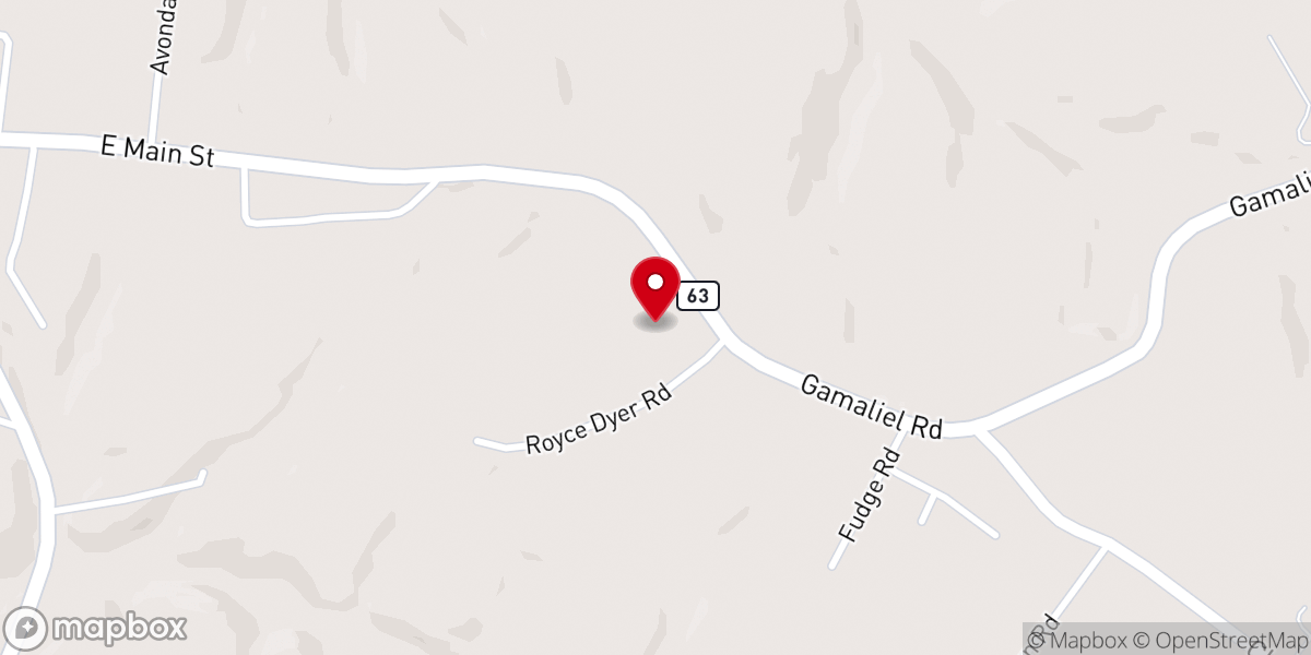 Map showing location of Gamaliel Baptist Church