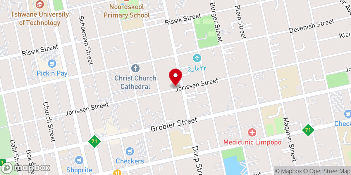 Map showing location of African Methodist Episcopal Church