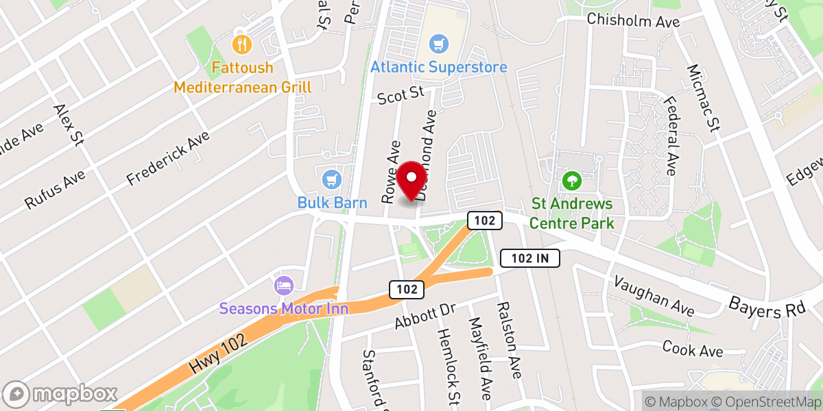 Map showing location of Bayers Road Baptist Church