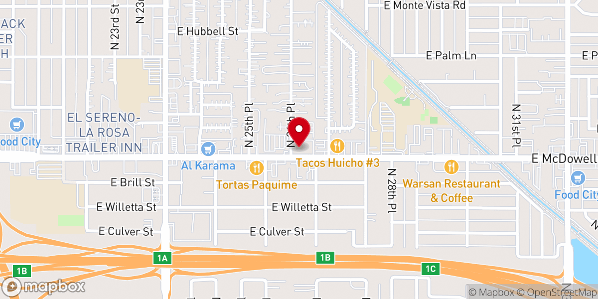 Map showing location of Faith Christian Center