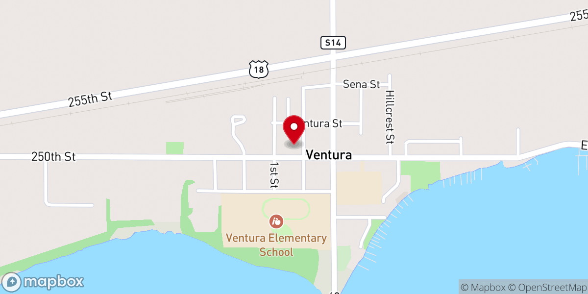 Map showing location of Ventura Community Center