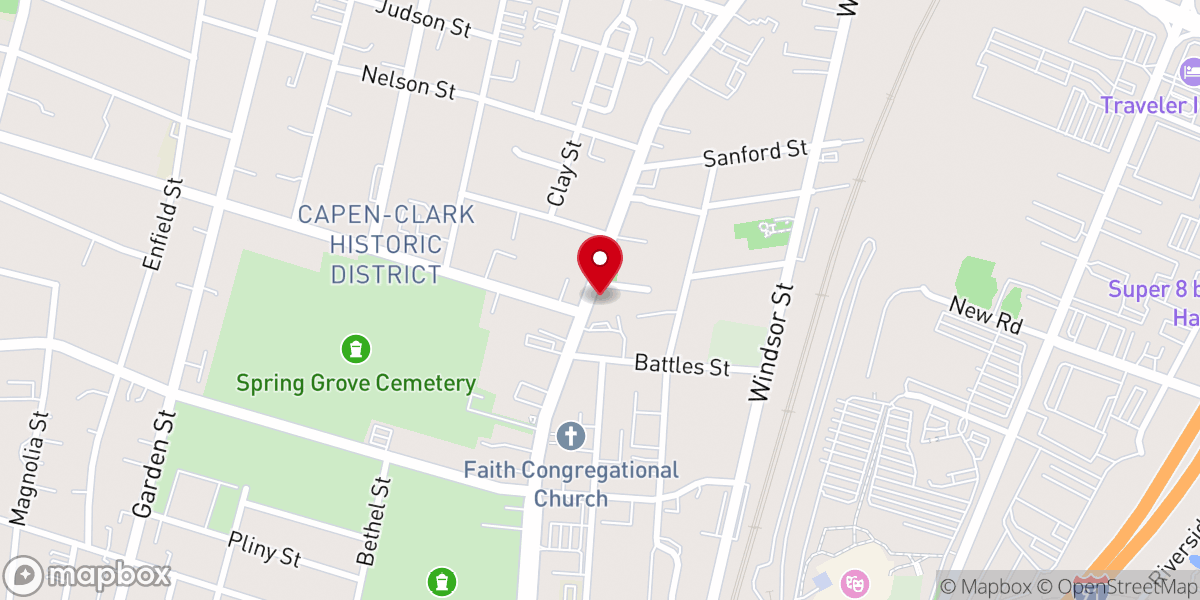 Map showing location of Ebenezer Temple UHCA