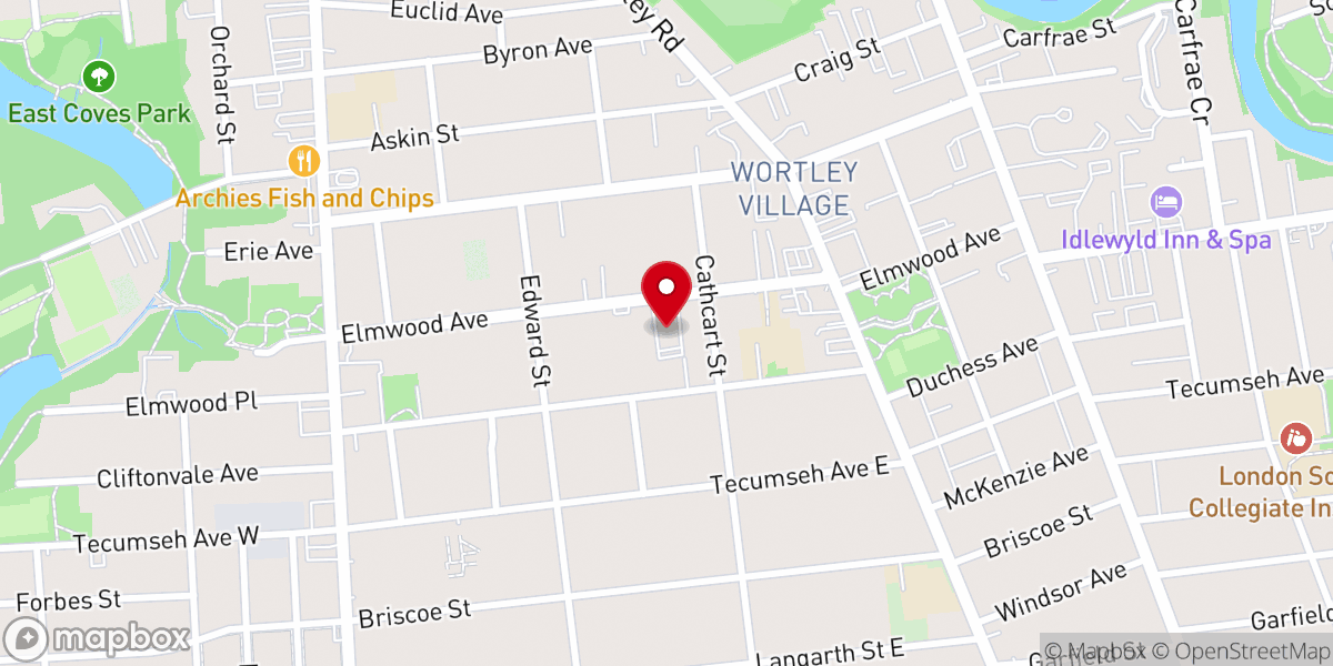 Map showing location of Elmwood Avenue Presbyterian Church