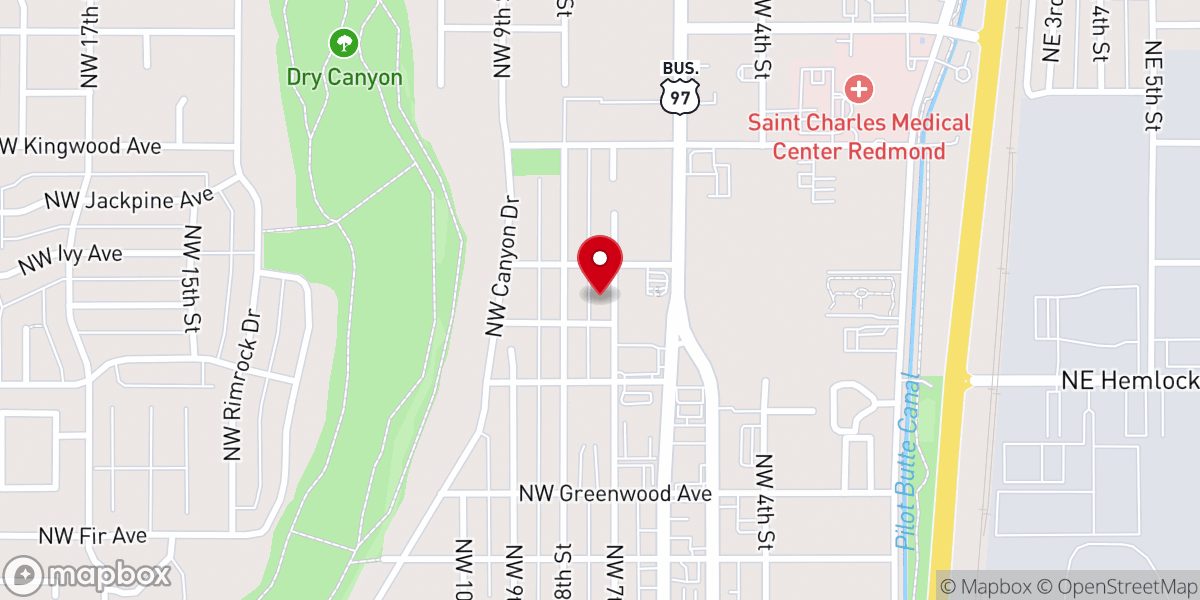 Map showing location of Redmond Church of Christ