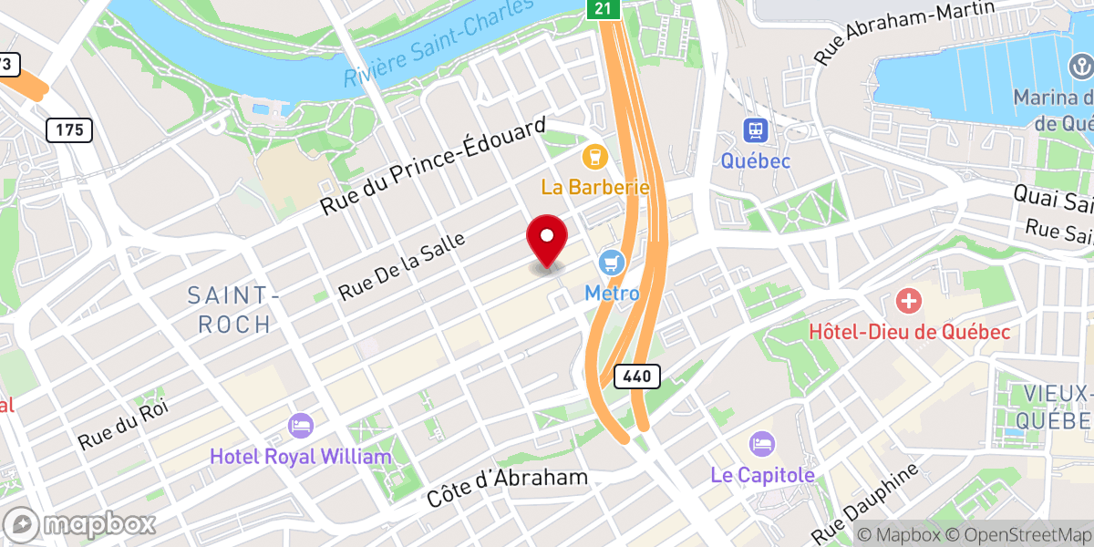 Map showing location of Église le Centre - Campus Québec