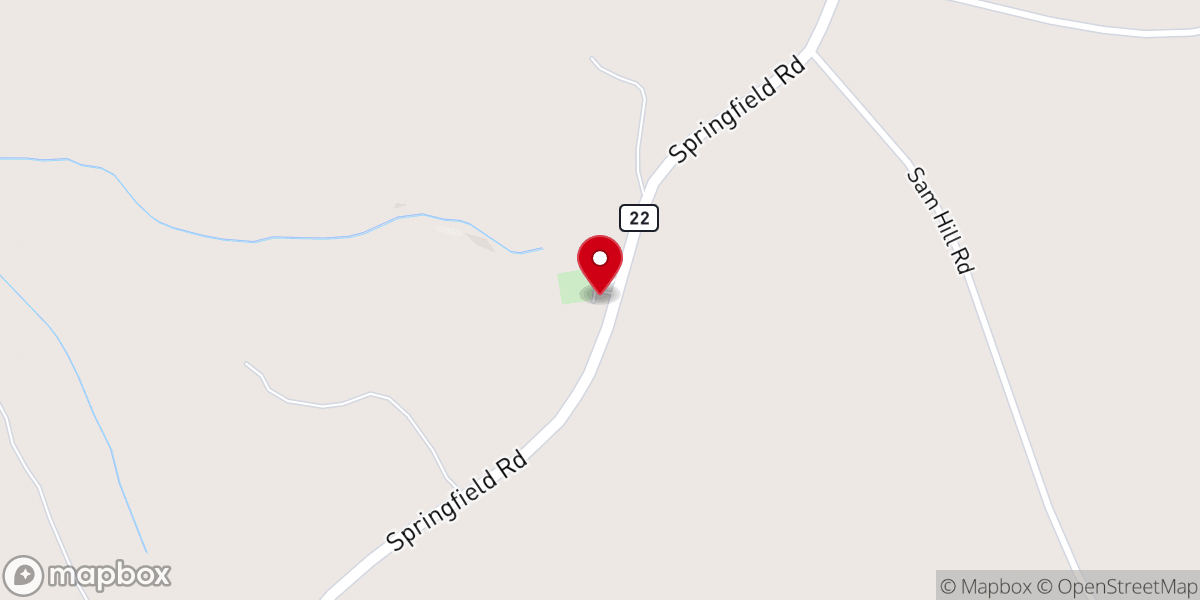 Map showing location of New Beulah Baptist Church