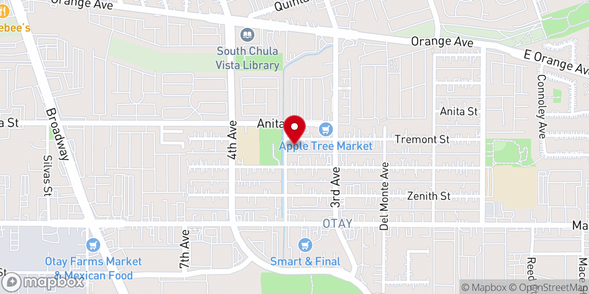 Map showing location of Our Lady of Guadalupe Church Hall