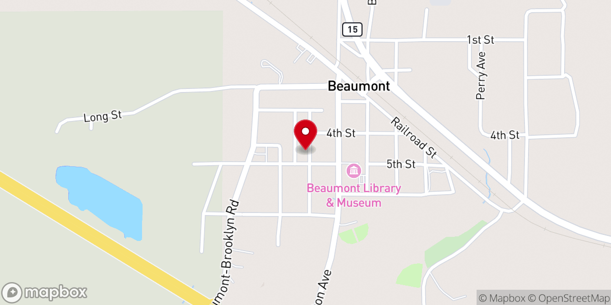 Map showing location of Leaf River Baptist Church