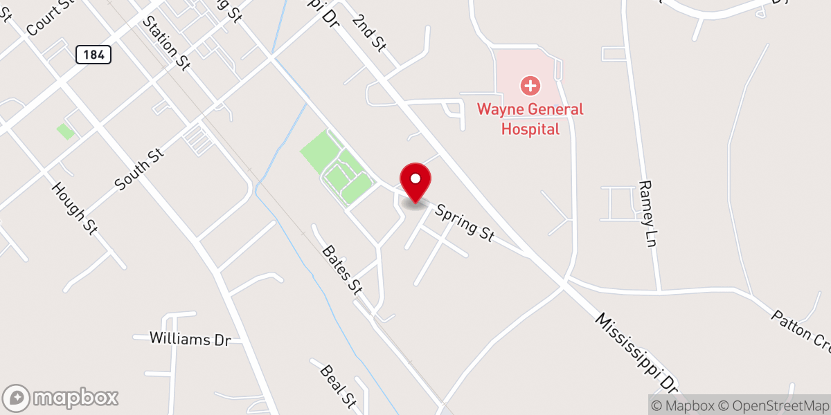 Map showing location of St Luke Baptist Church