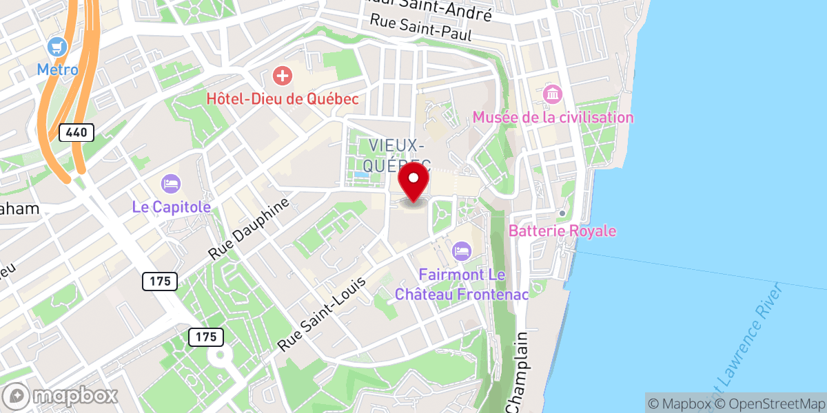 Map showing location of Anglican Diocese of Quebec