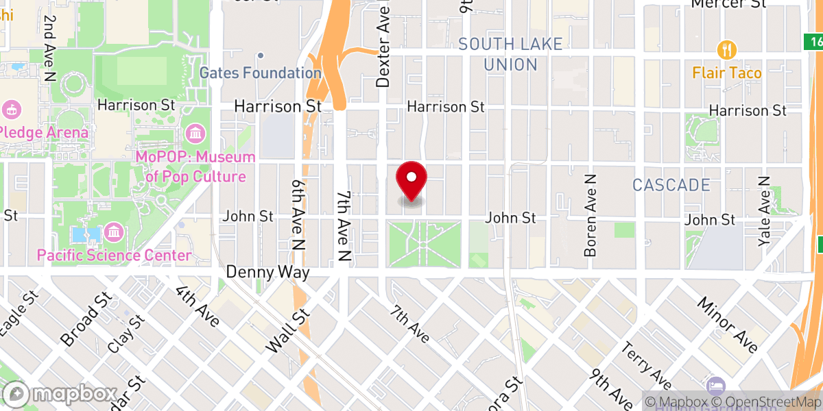 Map showing location of Denny Park Lutheran Church