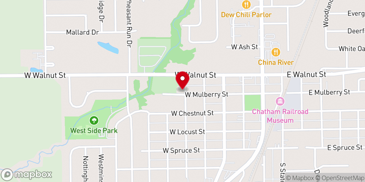 Map showing location of Chatham Apostolic Church