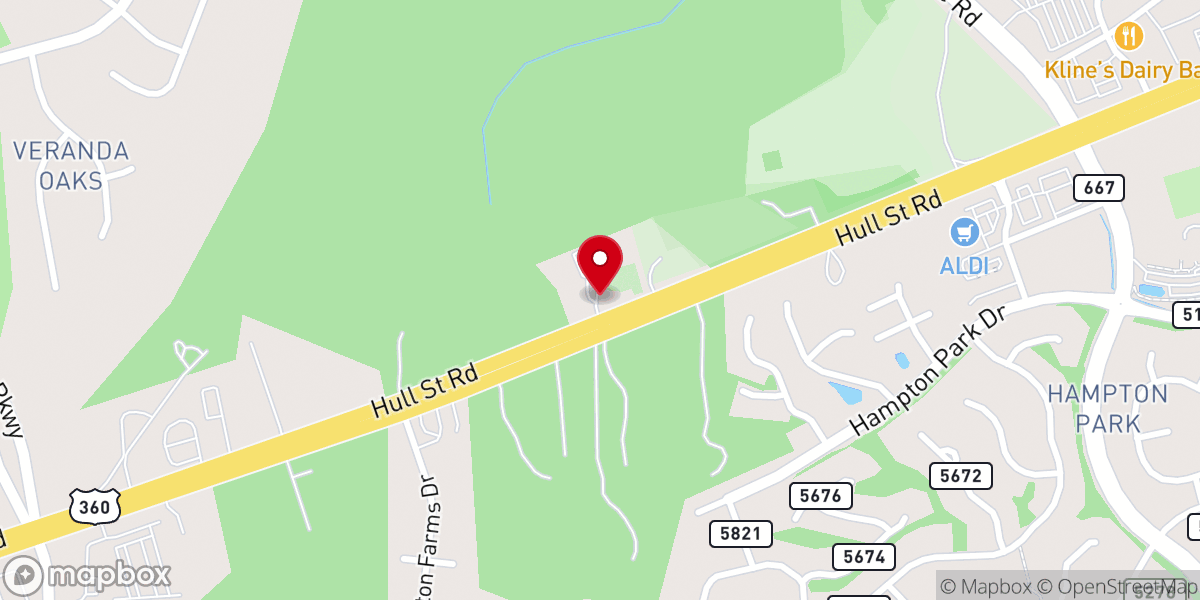 Map showing location of Chesterfield Baptist Church