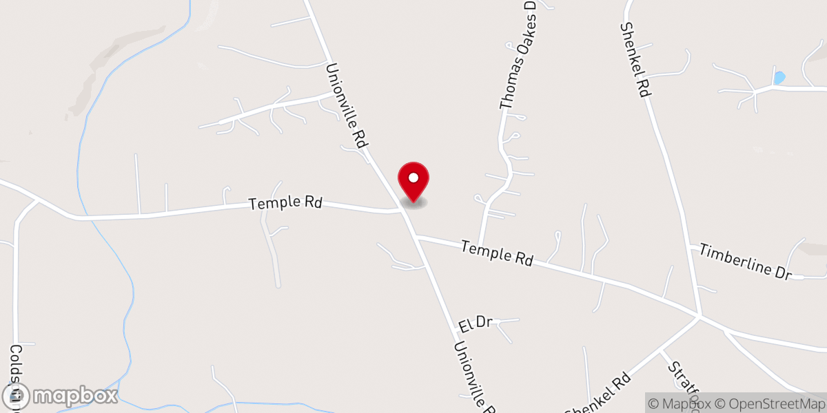 Map showing location of Temple United Methodist Church