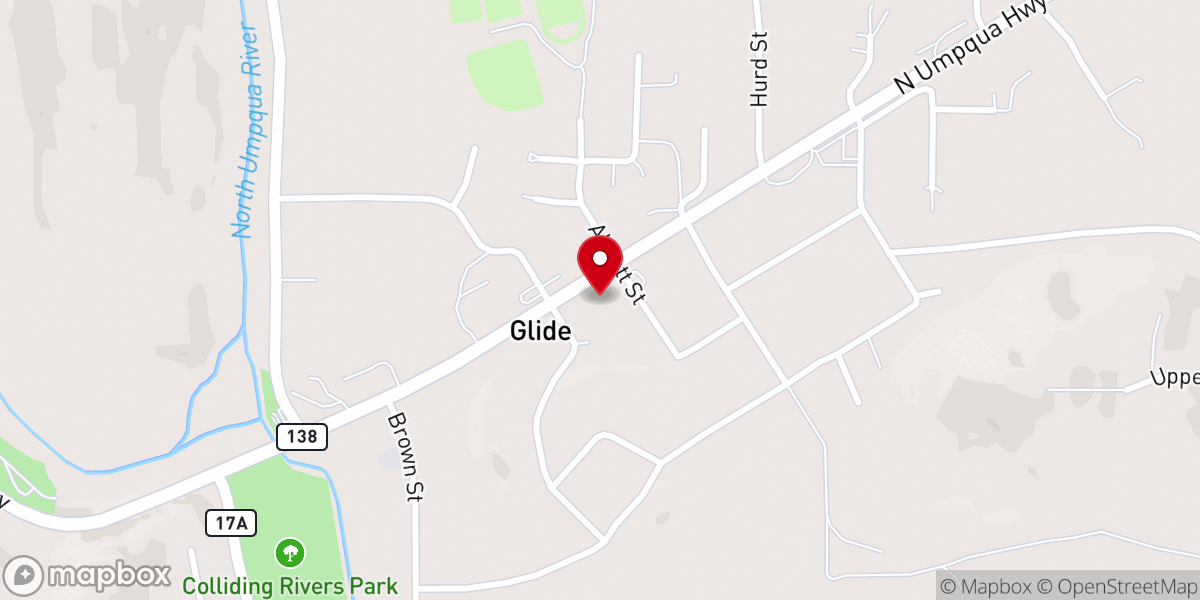 Map showing location of Glide Seventh-day Adventist Church