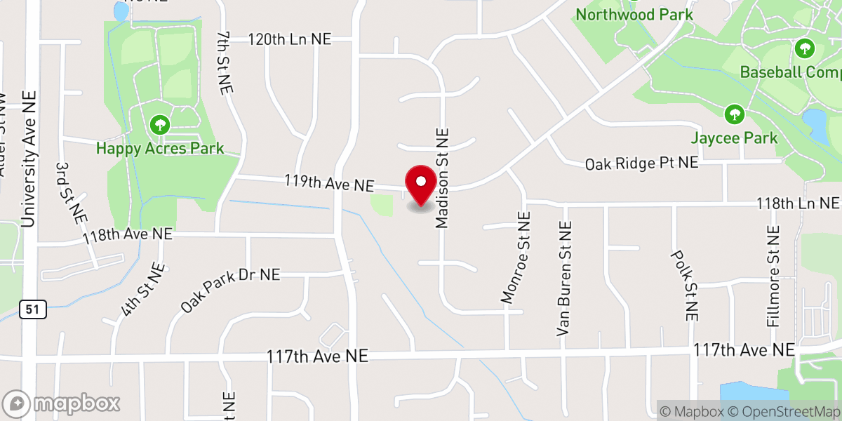 Map showing location of Christ Gospel Church of Minnesota