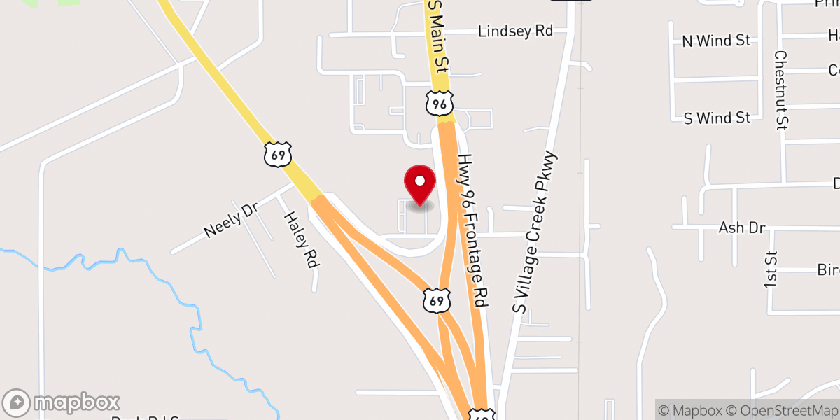 Map showing location of Woodcrest Methodist Church