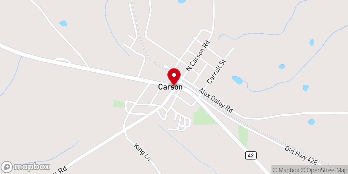 Map showing location of Carson Independent Church Formerly Carson United Methodist Church
